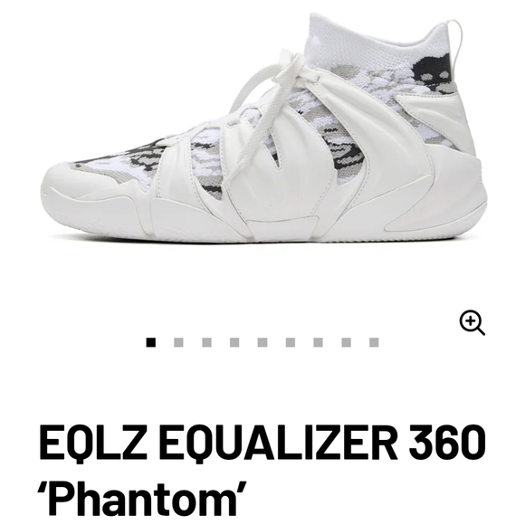 EQLZ 360 Phantom White and Black High-Top Sneakers SZ 11